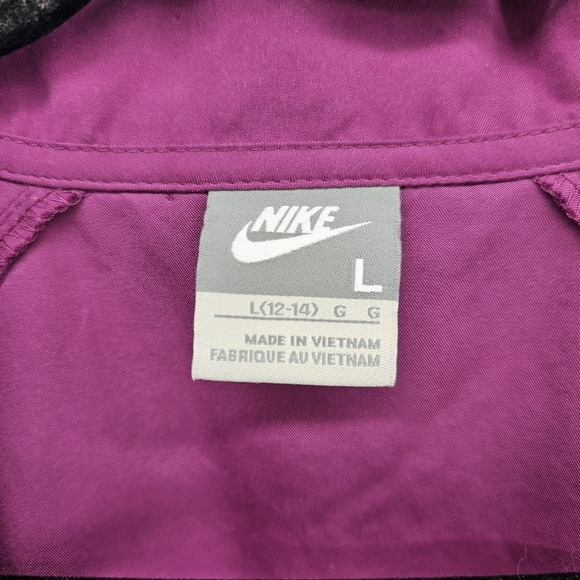 Nike purple striped embroidered windbreaker jacket women's size large - Picture 5 of 7